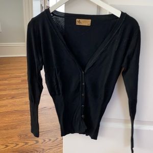 Black v-neck sweater